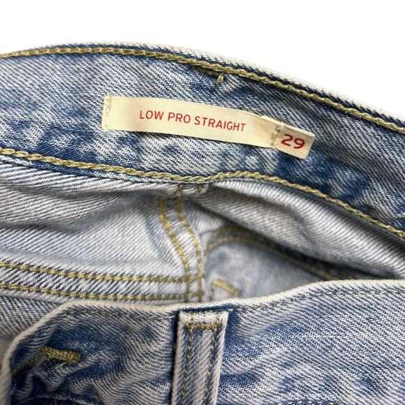 Levi's Low Pro Straight Jeans size 29 Light Wash Denim Levis Low Slung Baggy - Picture 6 of 8